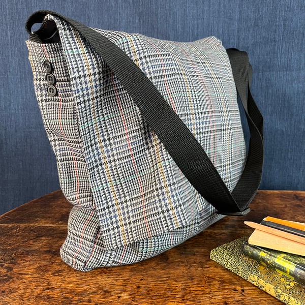 Wool Suit Messenger Bag