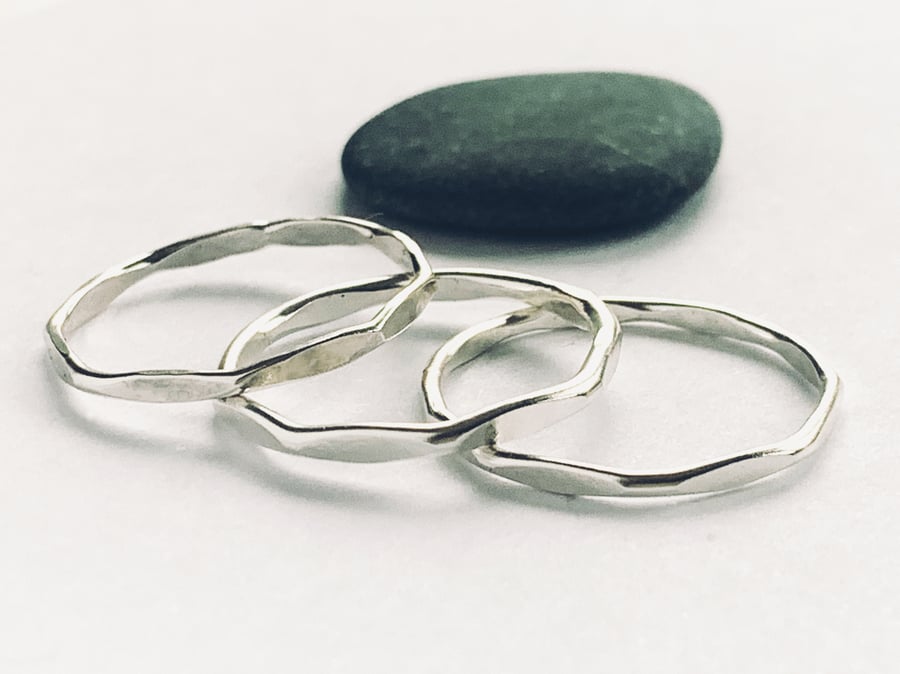 Recycled Handmade Sterling Silver Stacking Rings