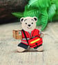 Postman Gift, Handmade Postie Thank You Gift, Postal Worker Teddy Bear Badge - Image 1
