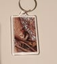 Cute grey squirrel woodland themed photography keyring
