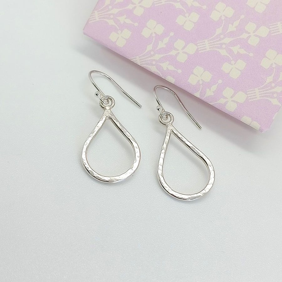 Outline Raindrop earrings sterling silver 