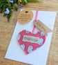 Hedgehugs Hanging Heart Decoration with Plantable Wildflower Seed Backing Card