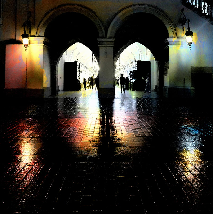 Archway at Krakow Cloth Hall and museum fine art photography