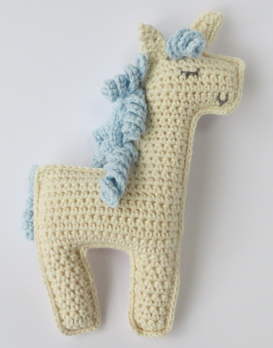 Unicorn, MADE TO ORDER crochet toy, cotton yarn 