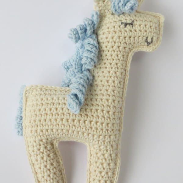 Unicorn, MADE TO ORDER crochet toy, cotton yarn 