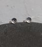 Recycled Sterling Silver Heart Stamped Earrings – Handmade Stud Earrings  - Image 1