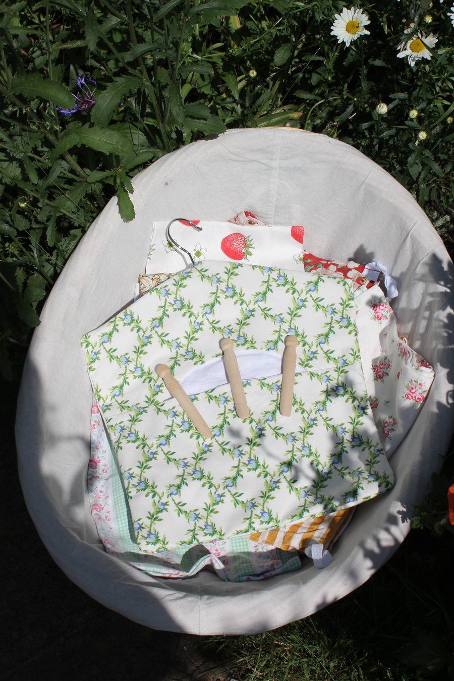 Floral peg bag made from vintage Sanderson 'Fianne' fabric