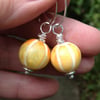 Silver and jade Gooseberry earrings