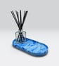 Large Blue Marbled Oval Decorative Tray, Jewellery and Diffuser Display - Image 8