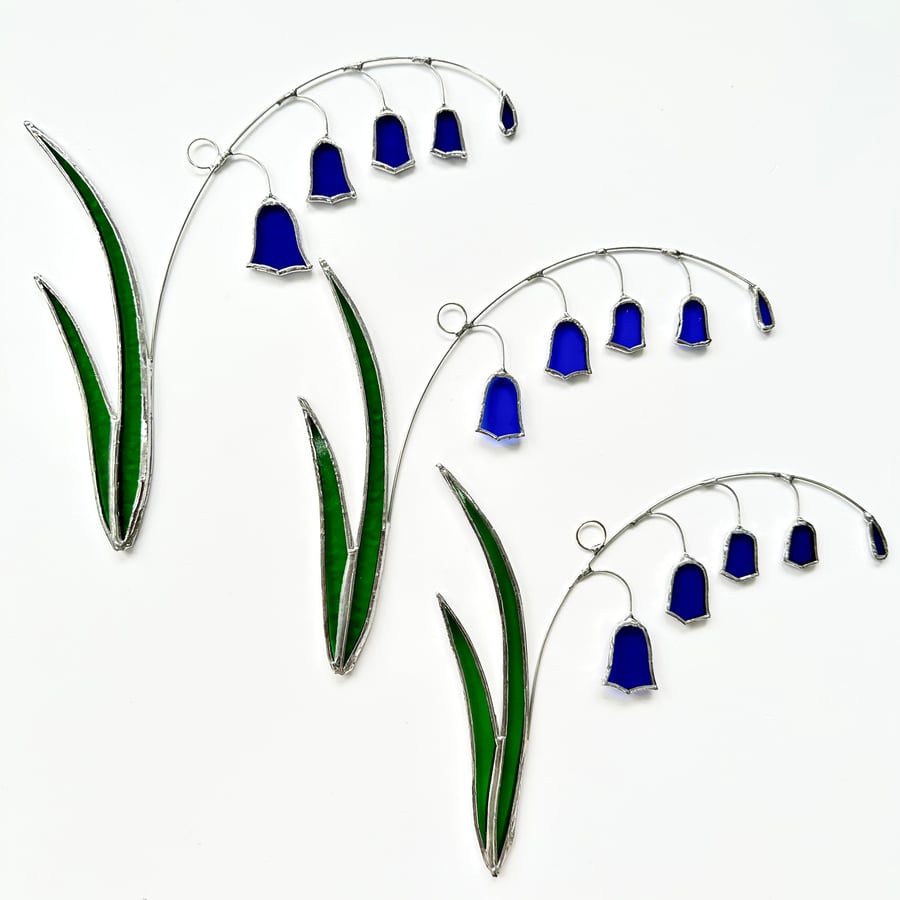 Stained Glass Bluebell Suncatcher - Handmade Hanging Decoration