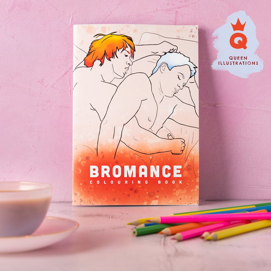 "BROMANCE" adult gay colouring book