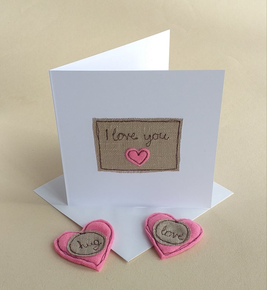 "I Love You" Card with either a Pocket Hug or a Love Token