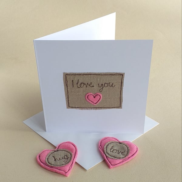 "I Love You" Card with either a Pocket Hug or a Love Token