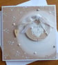 Christmas Card - Hearts and Mistletoe - Hugs And Kisses
