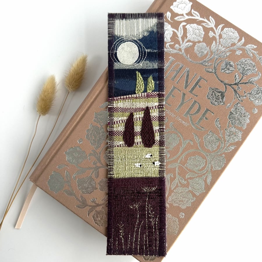 Bookmark with Moonlit Meadows and Sheep