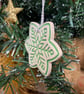 Ceramic snowflake tag (green) - Image 2