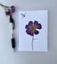 Handmade Real Pressed Flower Cosmos and Bee Greeting Card - Image 1