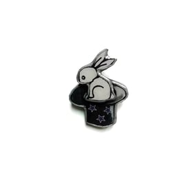 Wonderfully Whimsical Magic Rabbit in a Top Hat Brooch by EllyMental Jewellery