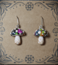 Small Colourful Galaxy Mushroom Earrings  - Image 5