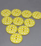 10 Bright Yellow Polkadot Buttons - Image 1
