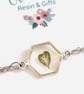 Handmade pressed flower pendant, geometric necklace, minimalist floral jewellery