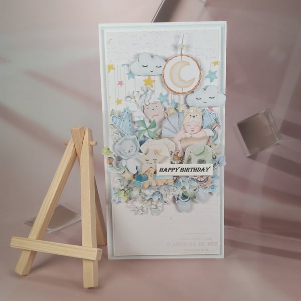 Handmade Greeting Crad (65) Kraft Window Box Included