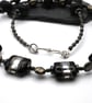 black lampwork glass and pyrite gemstone necklace - Image 4