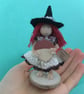 Tiny Autumn Witch Doll Decoration, Halloween Witch Core Ornament, Autumn Decor - Image 3
