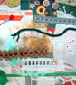 Eco slow stitching kit includes fabric, buttons, thread, needle, lace, ribbon - Image 4