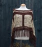 Rich Brown and Beige Mix Crochet Poncho - Design A452