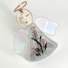 Hanging Glass Angel with Pretty Flowers