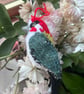 Green Woodpecker bird hand knit tree decoration 