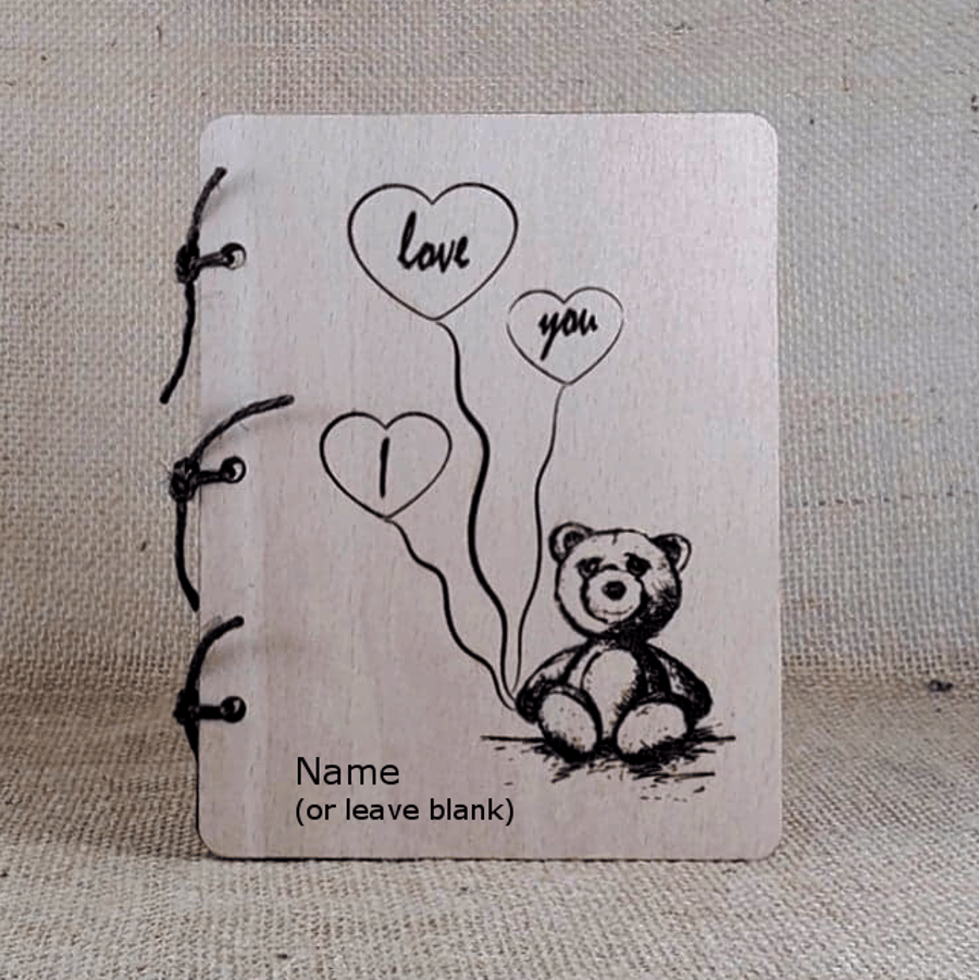 Teddy Bear - Wooden Keepsake Card