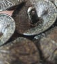 22.4mm 36L Metal Vintage look aged Black & Gold sparkle Button - Image 5