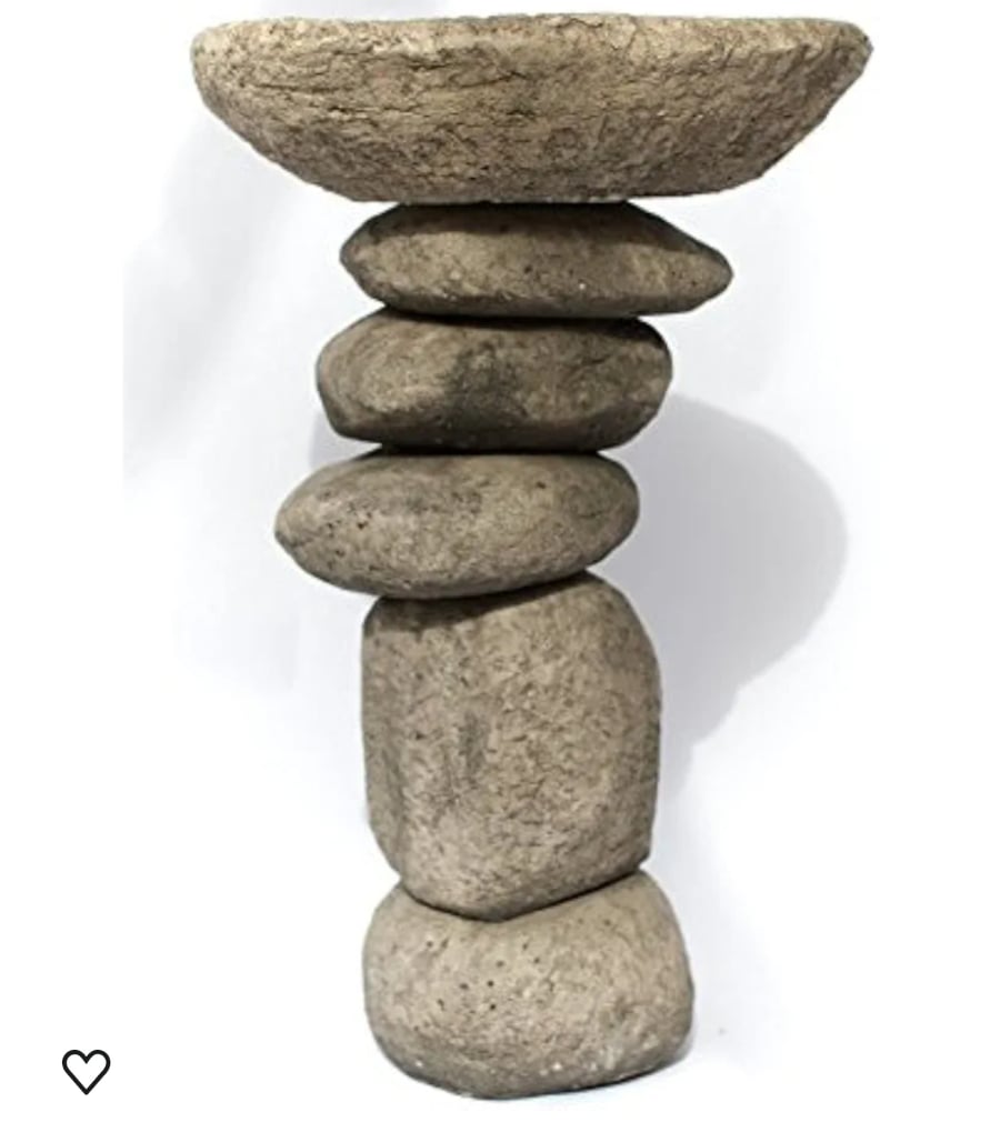 Contemporary Pebble birdbath 
