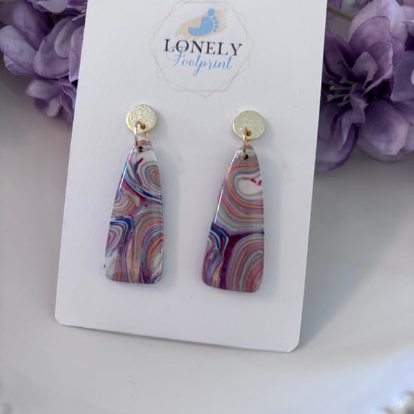 No Waste - Recycled Polymer Clay Earrings - Lightweight Handmade Earrings 