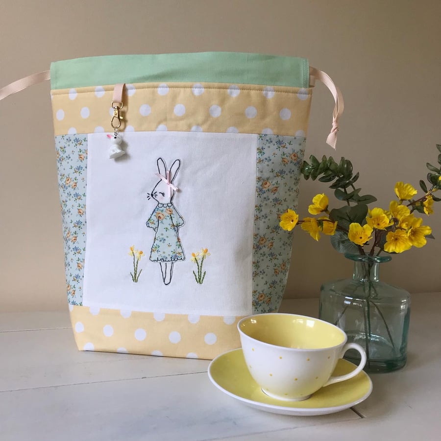 Blossom Bunny spring project bag