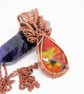 Dichroic Glass Celtic Style Copper Necklace