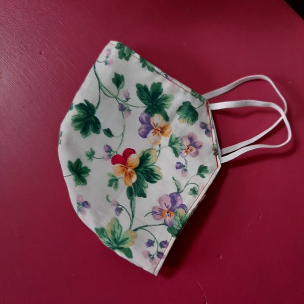 Pretty Viola Floral Facemask