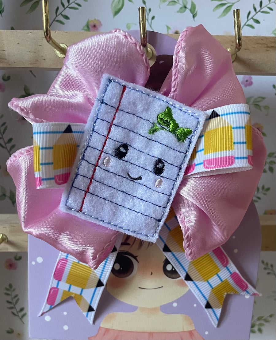 Back to School Hair Bow – Cute & Fun Hair Clip Note paper 