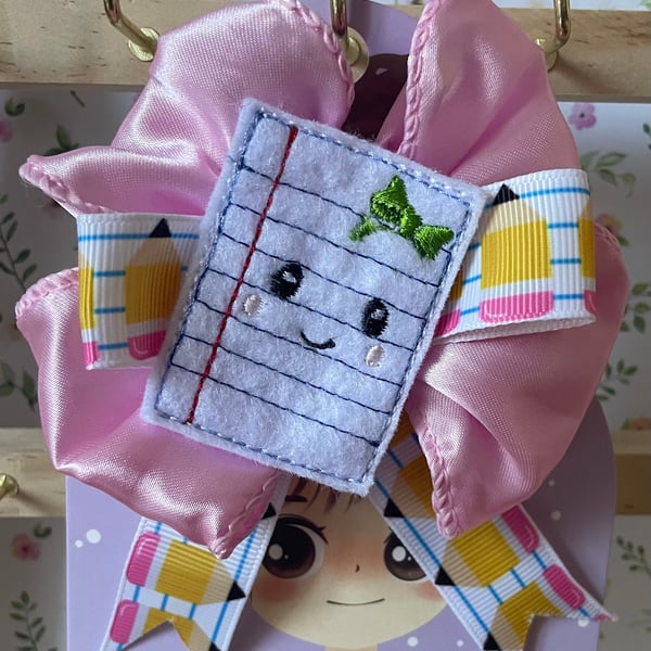 Back to School Hair Bow – Cute & Fun Hair Clip Note paper 