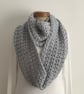 INFINITY SCARF , cowl 'Stroll' .Alpaca blend. Super-soft . Silver grey.  - Image 4