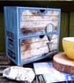 Handmade Coastal Blue Jewelry Chest - 2 Drawer Decoupage Trinket Box