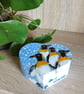 Trinket box love heart shaped, handpainted with penguins.   - Image 1