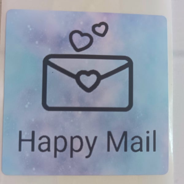 40 Thermal Printed 'Envelope Happy Mail' postal stickers (AB)