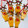 Fun fused glass reindeer hanging decoration