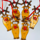 Fun fused glass reindeer hanging decoration