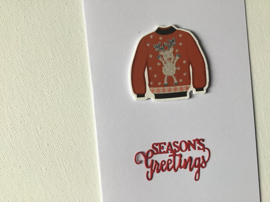 Christmas jumper card. Handmade Christmas card. Christmas jumper. CC795