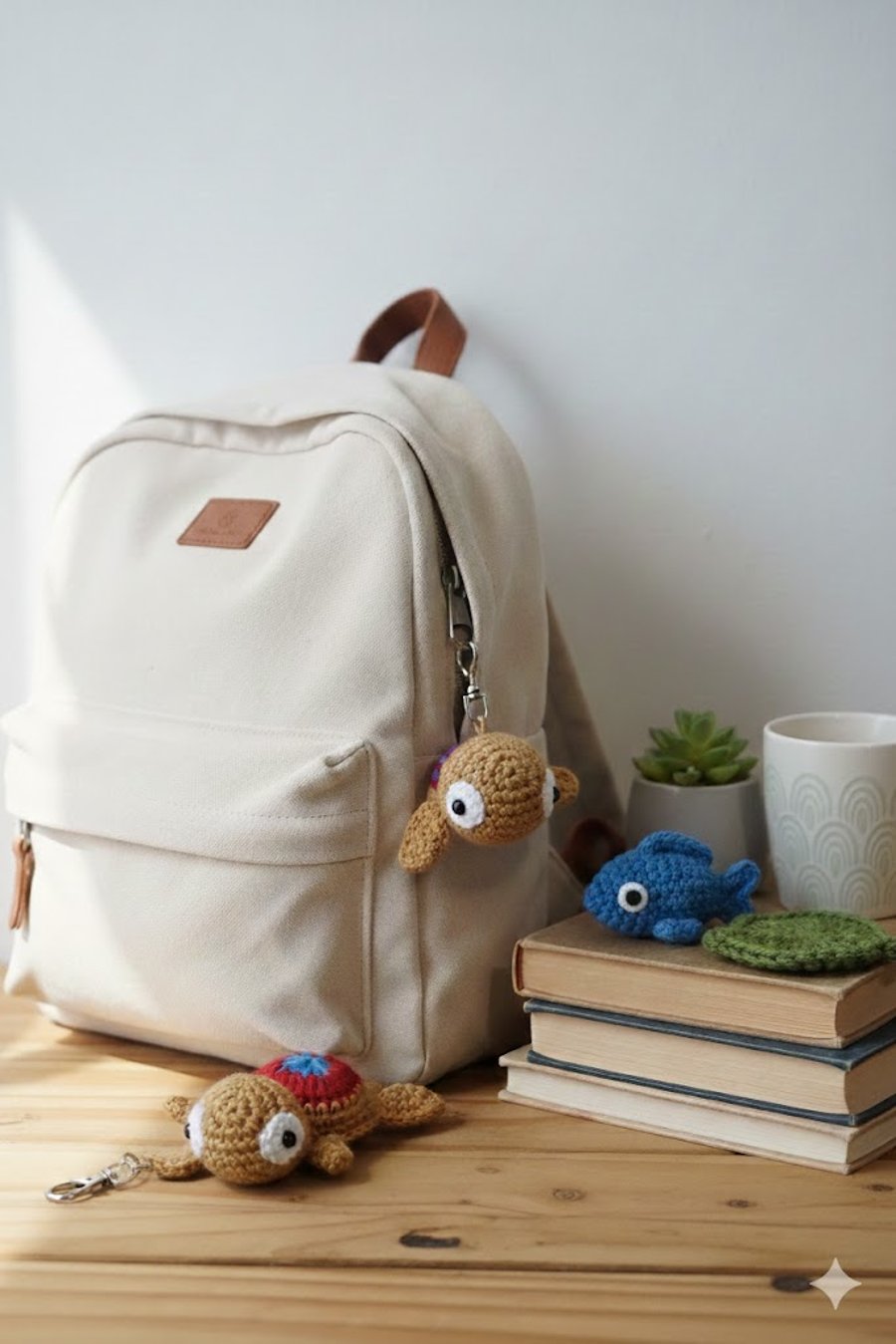 Crochet Turtle Keychain – Handmade Amigurumi Bag Charm