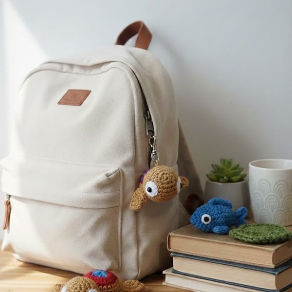 Crochet Turtle Keychain – Handmade Amigurumi Bag Charm